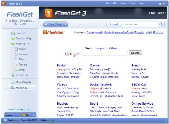 Интерфейс FlashGet