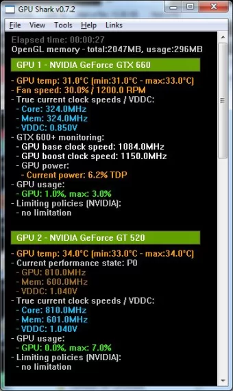 Скриншот GPU Shark